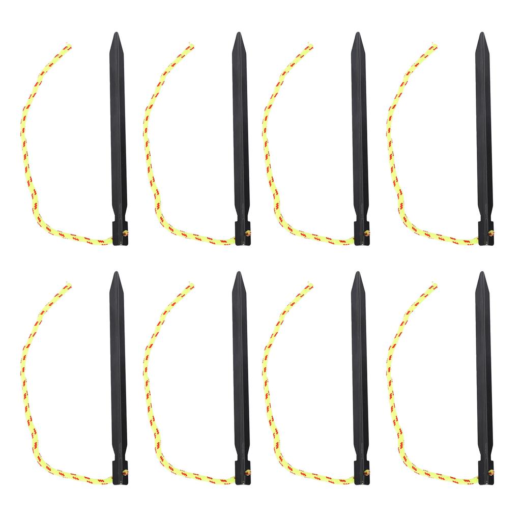 12PCS Tent Stakes Aluminum Alloy Three Edges Lightweight Tent Nail Ground Pegs with Pull Ropes for Backpacking Camping