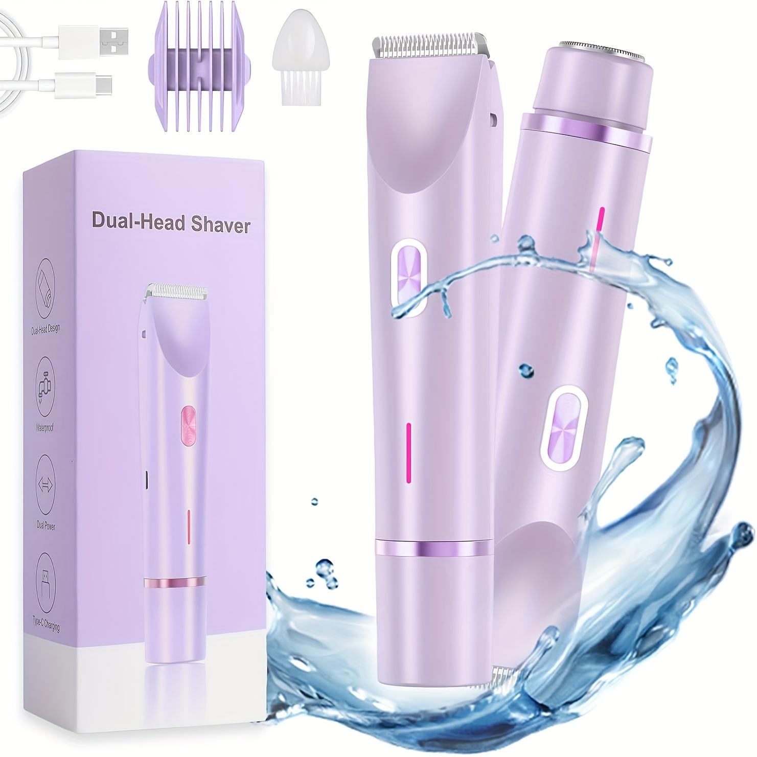 Women 3-in-1 Electric Shaver & Trimmer - Painless Razor Suitable for Face, Bikini, Body - Bikini Trimmer & Body Trimmer for Sensitive Areas фиолетовый