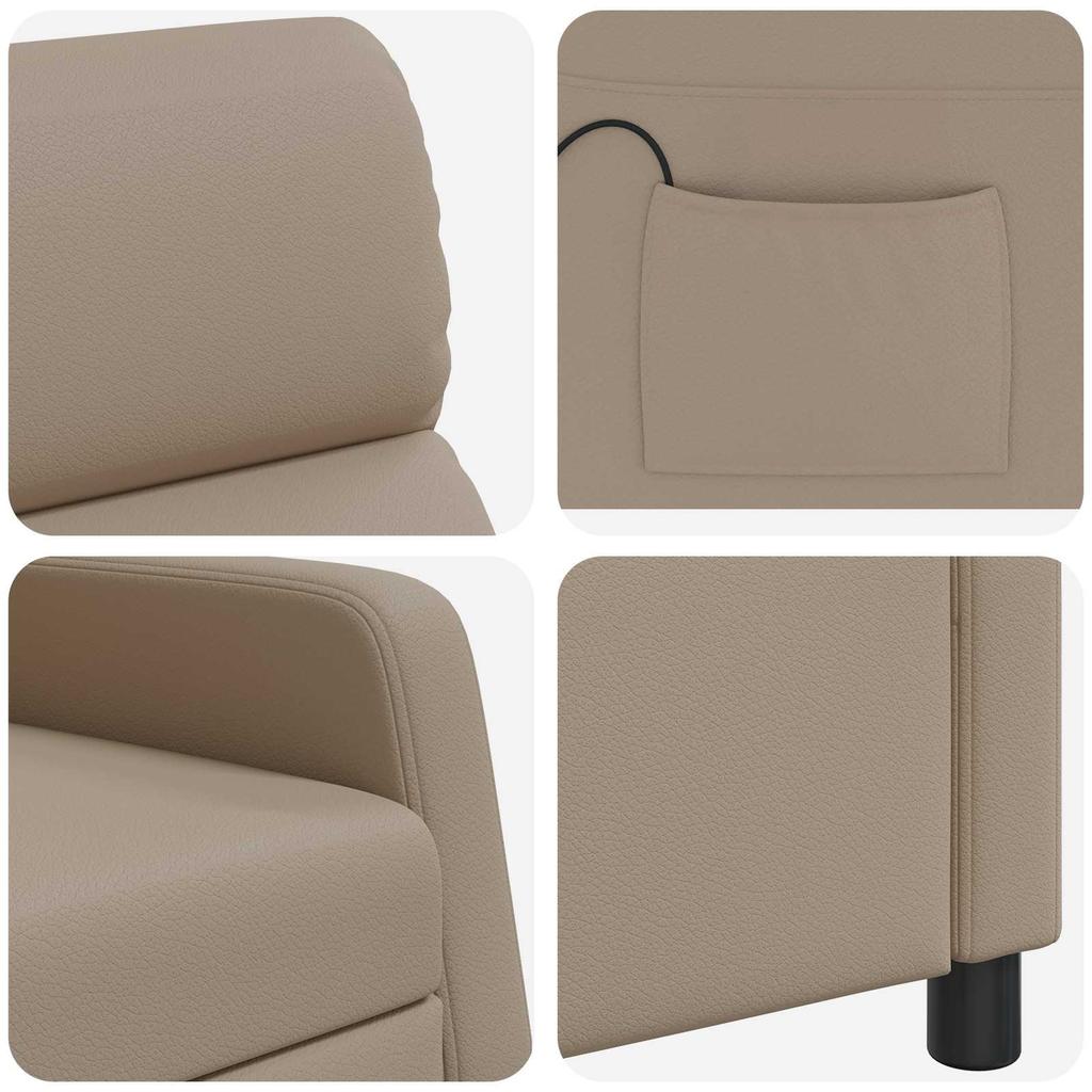 Massage Recliner Chair Cappuccino Faux Leather