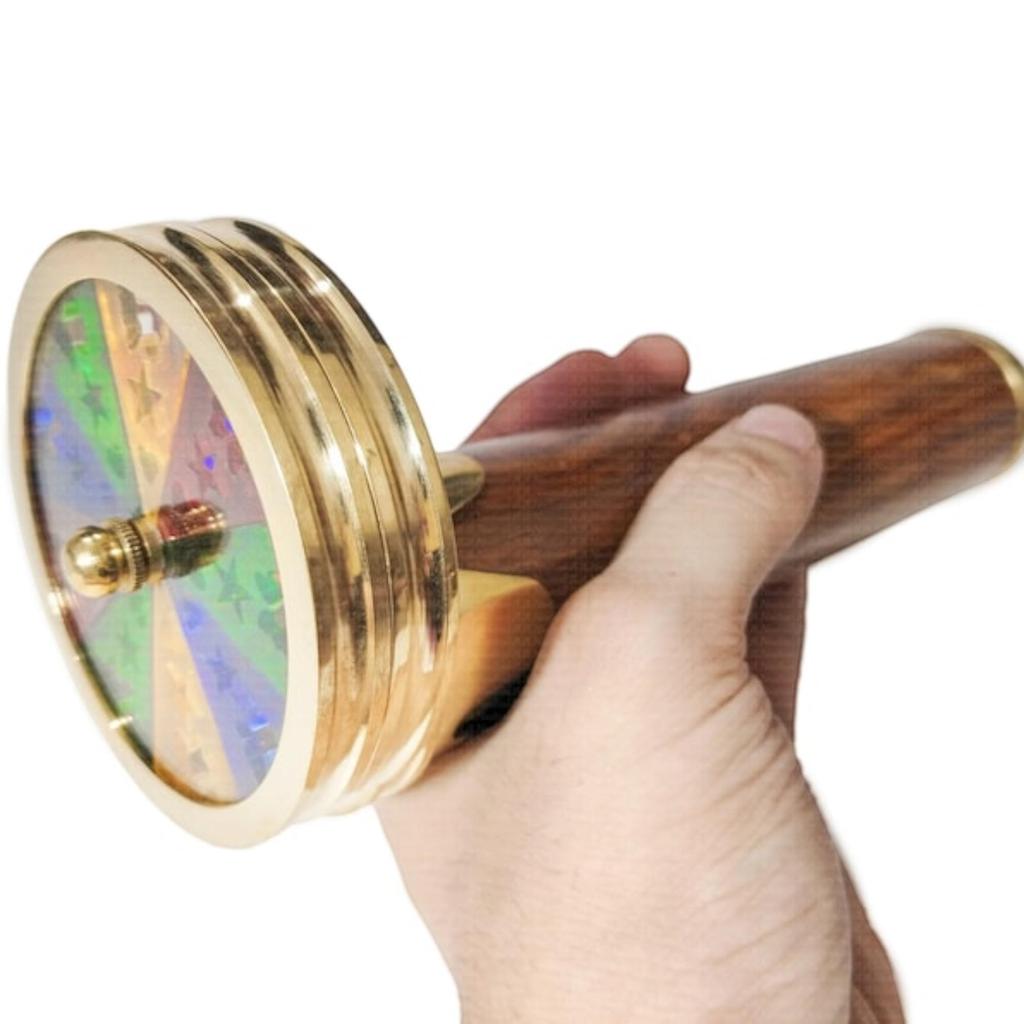 Custom Brass Flower Wheel Kaleidoscope with Stand, Personalized Gift for Dads Men Women Kids Wedding Anniversary Birthdays, Christmas Decor