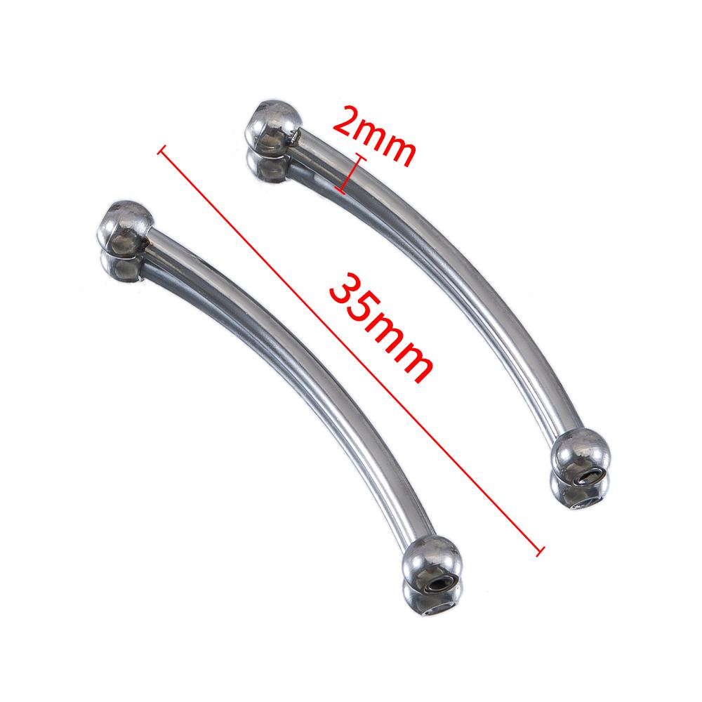 5pcs Stainless Steel 30 35 40mm Perforated Bend Tube Beads DIY Jewelry Connector Beads Craft Bracelet Necklace Finding Wholesale
