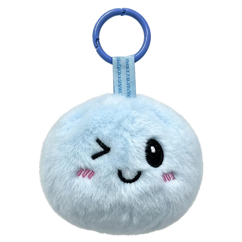 2 Stück Süßer Teigtaschen Schlüsselanhänger Ring Flauschiger Fell Pompon Teigtaschen Anhänger Schlüsselanhänger Tasche Auto Schlüssel Anhänger Geschenk für Mädchen