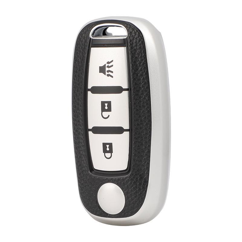 Leather Key Cover for Dongfeng Qichen D60, T90, T70 - All-Inclusive Key Shell with Buckle, Unisex Design.