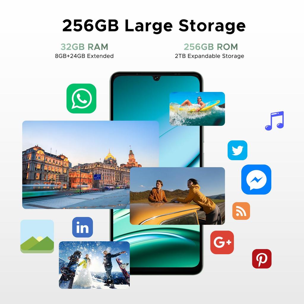 Doogee 5G Mobile Phones NOTE 59 PRO, Android 16 Phone With Gemini AI, Octa Core 2.3GHz, 120Hz 6.75"HD+, 6250mAh, 32GB+256GB/2TB
