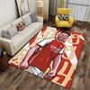 Soccer Player Art in Red suitable as a non-slip mat for the living room or bedroom sofa