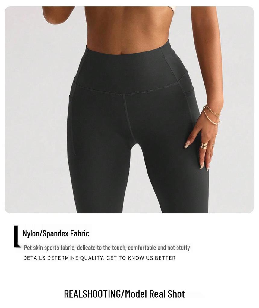 Women's High-Waist Slim Flare Yoga Pants: Peach Hip-Lifting Fitness & Outdoor Sportswear