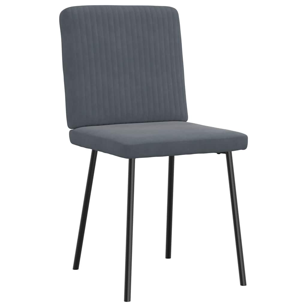 Dining Chairs 2 Pcs Dark Grey Velvet