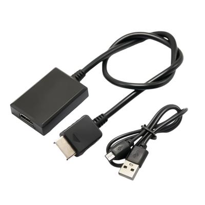 Video Converter for HDTV Monitors Portable Adapter Gaming Adapter Cable 5V Input with USB Cable Black