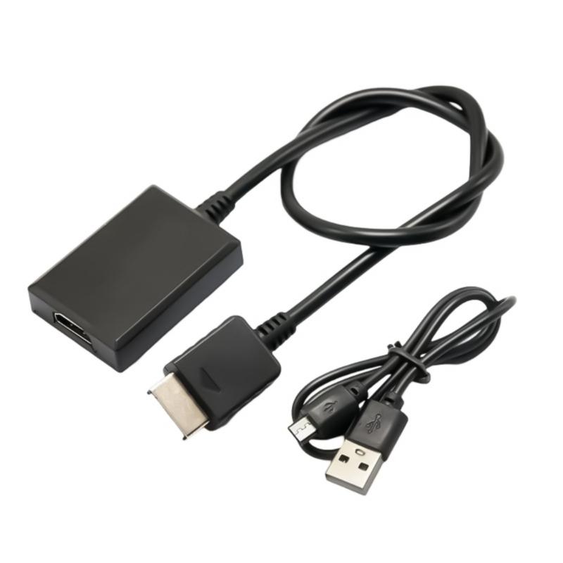 

Video Converter for HDTV Monitors Portable Adapter Gaming Adapter Cable 5V Input with USB Cable Black 1