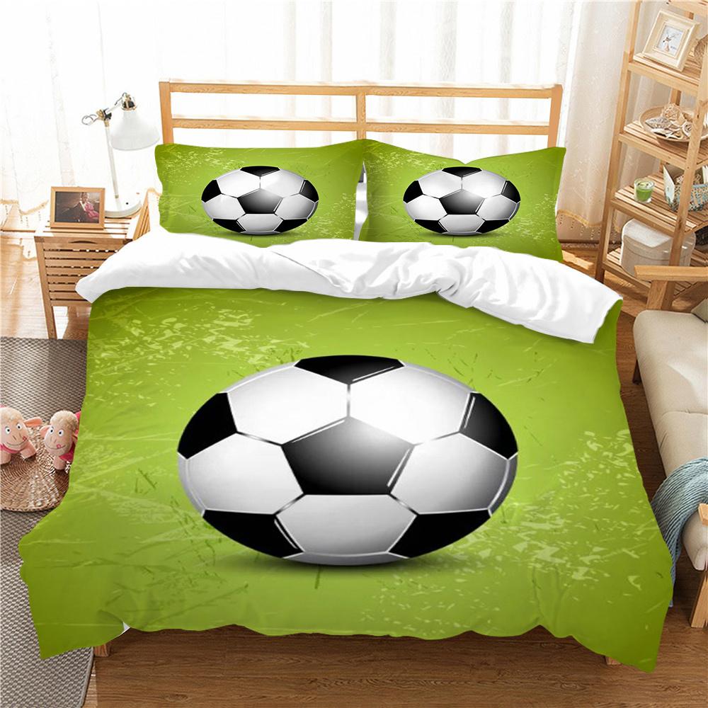 Gorący bubel wzór piłkarski zestaw narzut na pościel piłka nożna zestaw narzut na łóżko sportowe nastolatki pojedynczy rozmiar tekstylia domowe mikrofibra luksusowe zestawy pościeli