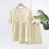 Crepe Cotton Yarn Crew Neck Print Sweet Age-reducing Women's Summer Short-sleeved Shorts Set Pajamas Loungewear