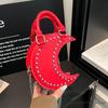 Fashion Women PU Leather Handbags Moon Chain Bag High Quality Ladies Small Shoulder Crossbody Bags Casual Rivet Messenger Bag