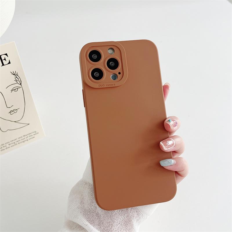 Colorful Soft Silicone Case For iPhone 15 14 Pro Max 13 12 Mini 11 Pro Max 7 8 SE 2020 Camera Protection Phone Cover