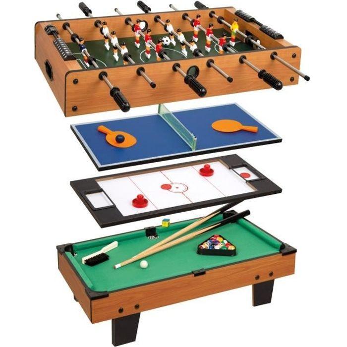 Table multi-jeux - CB Games - 4 jeux - Bois - 79x43x67,5 cm - Pour enfants à partir de 5 ans