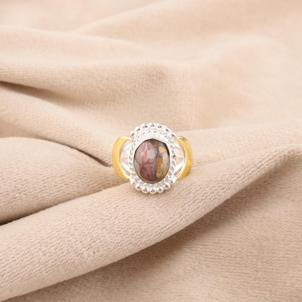 Pink Opal Turquoise Gemstone 925 Sterling Silver Jewelry Handmade Ring For Women RR-61-43