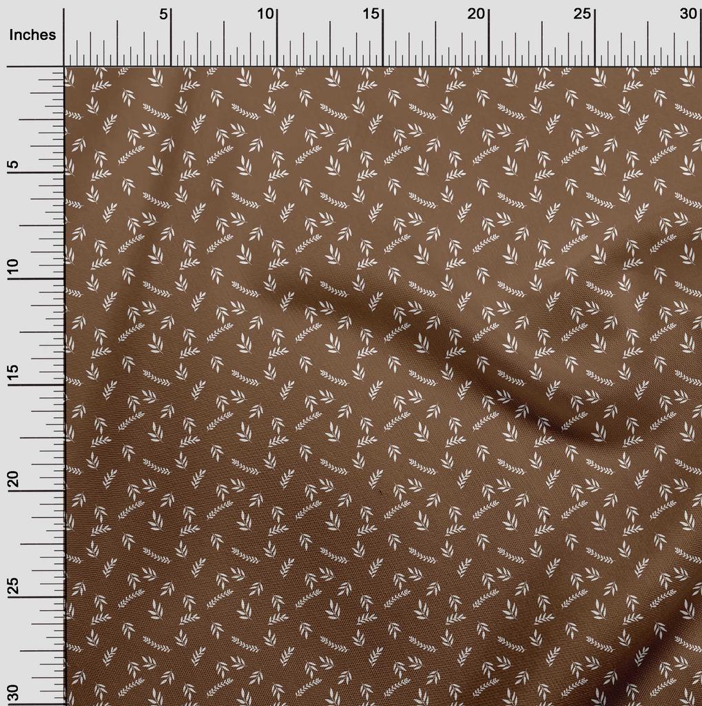 oneOone Cotton Flex Brown Fabric Leaves Sewing Craft Projects Fabric Prints By Yard 40 Inch