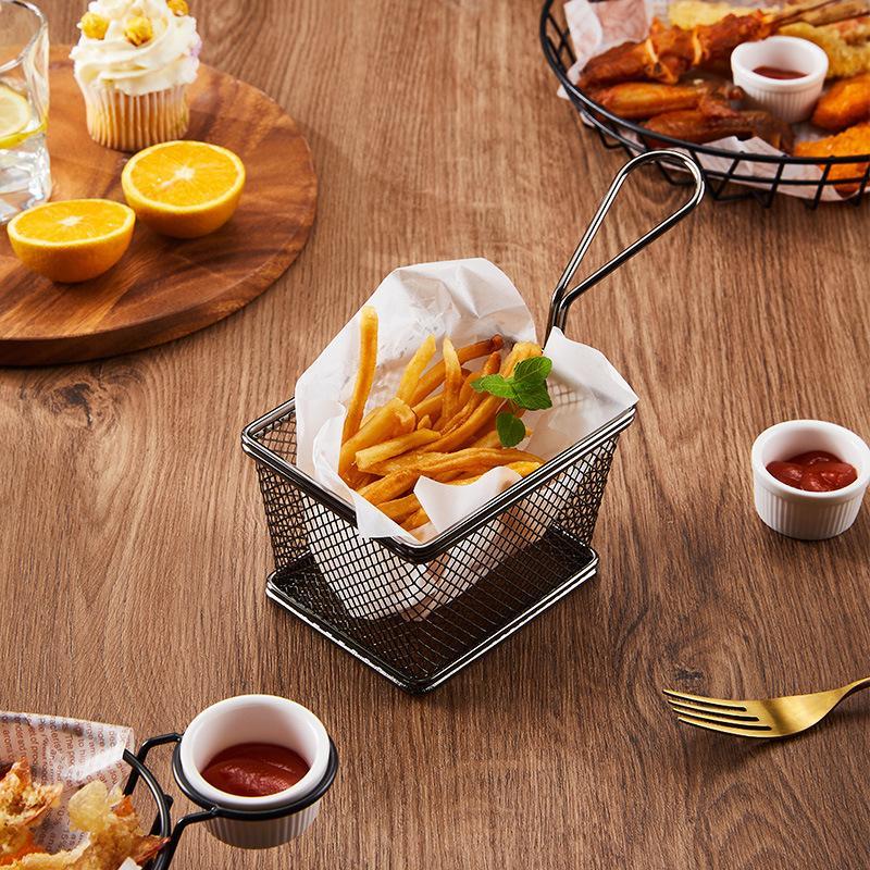 Pommes Frites Kurv Snack Spand Stegt Kylling Chip Opbevaringskurv Mad Friturekurv Olie Si Kreativt Bordservice Beholder