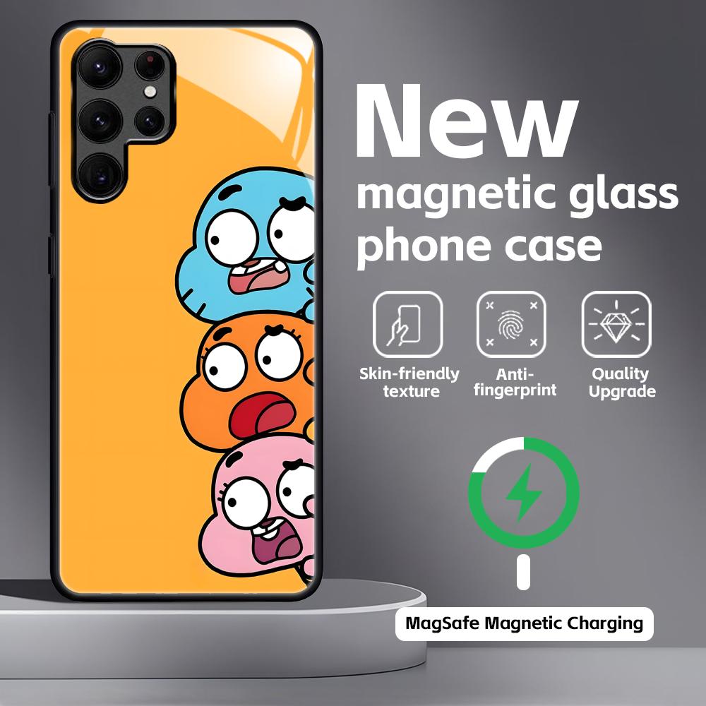 The Amazing World of Gumball  Phone Case For Samsung S25 S24 S23 S22 S21 S20 Plus Ultra Note20 Glass Magnetic Case