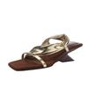Vintage Tripple Half-Drag Sandals Women's High Heel Shaped Heel Outfit Vacation Beach