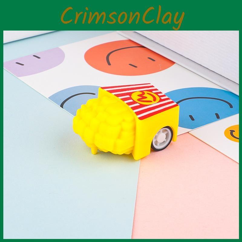 Creative Plastic Mini French Fries Rebound Racing Car Toy For Play Toddler