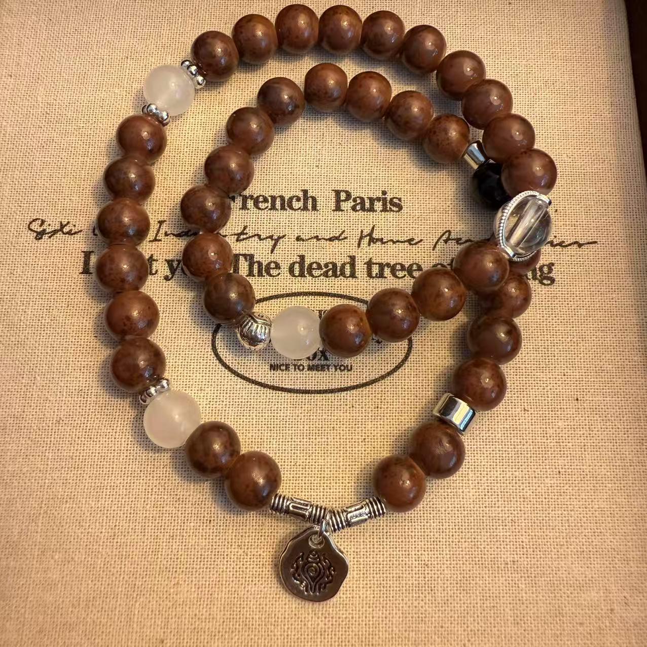 

Женский этнический браслет из сандалового дерева с бусинами - Ретро ручная работа, дизайн в стиле дзен