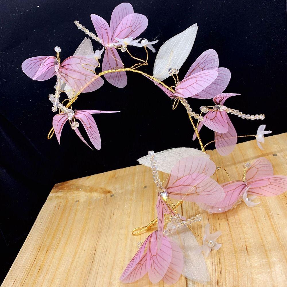 Decoration Bridal Wedding Headband Dragonfly Headband Korean Headdress Transparent Women Hair Hoop