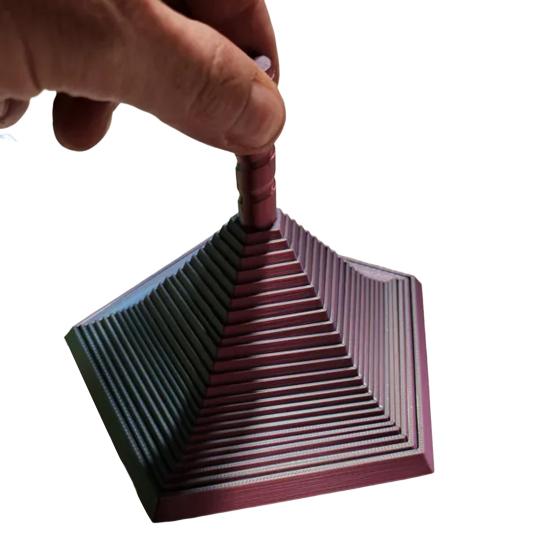 3D Printed Expanded Fidget Star with Handle Fractal Hexagon Sensory Toy