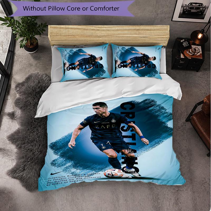 Set Biancheria da Letto Cristiano Ronaldo 3 Pezzi Morbido Set Copripiumino con Federe Set Decorazione Camera da Letto per la Casa