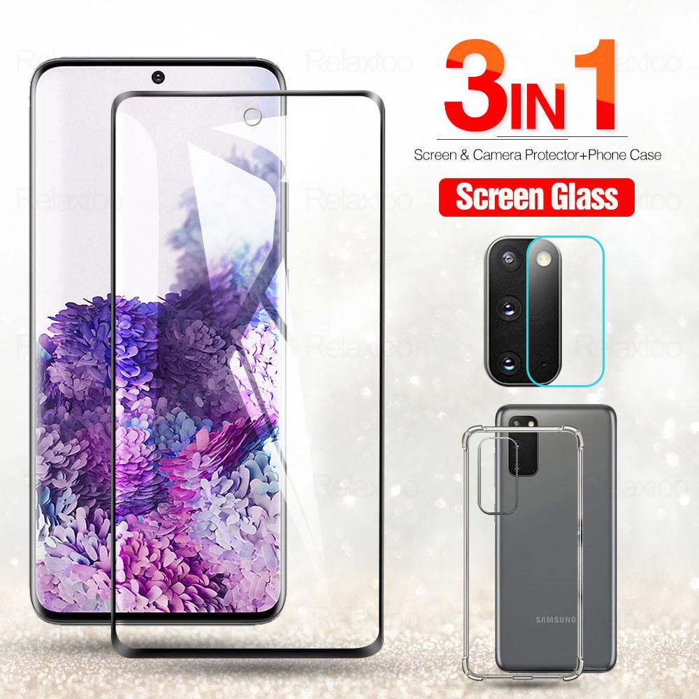 3 in 1 Case + Camera Film + Screen Glass for Samsung S20 Plus Screen