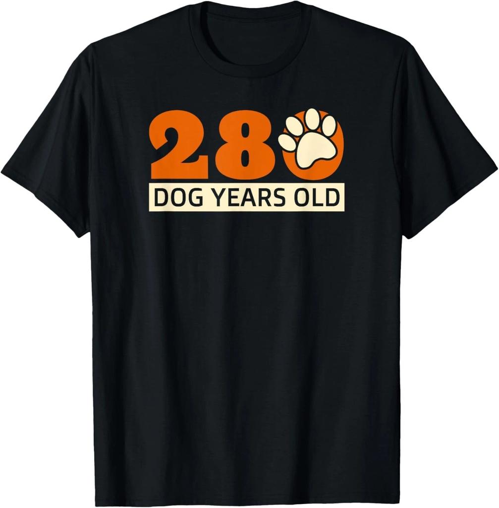 280 Dog Years Old Shirt Funny 40th Birthday Gifts Dogs Lover Gift Unisex T-Shirt