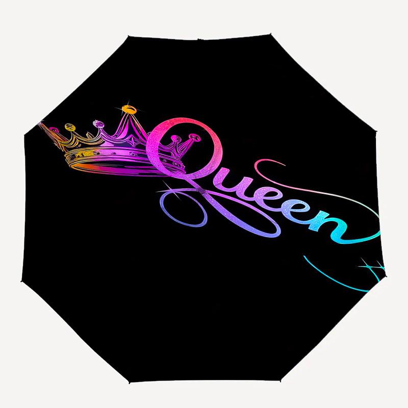 1pc Queen Crown Sparkle Umbrella with Plastic Handle,Suitable for All Seasons UmbrellaPT480