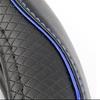 Universal Car Steering Wheel Cover, Anti-Slip Leather Steering Black with Blue