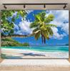 Tropischer Strand Hintergrund für Fotografie Sommer Hawaii Blaues Ozeanwasser Meeresufer Palme Kinder Feiertagsparty Foto Hintergrund Dekoration
