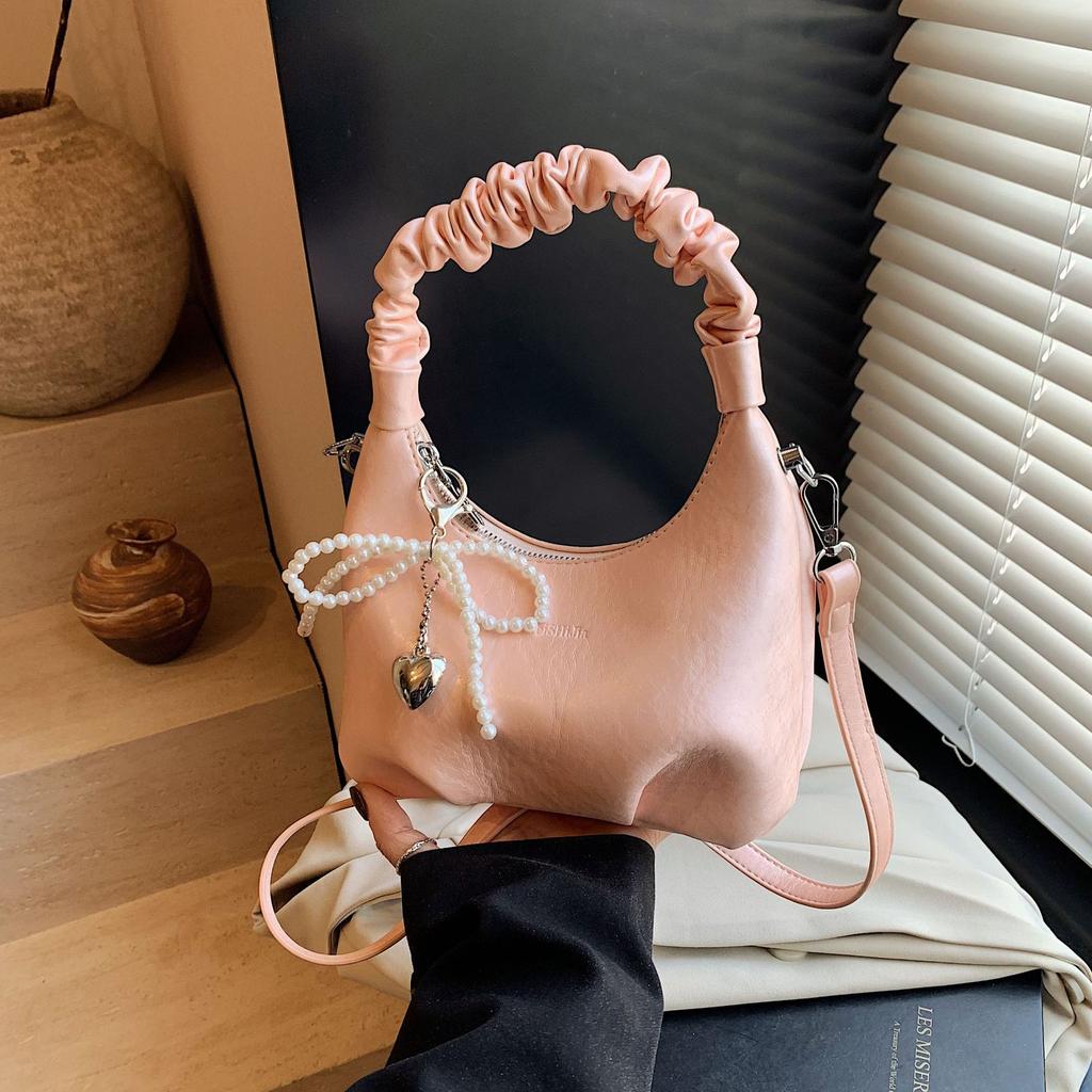 Women's bag, niche pleated handbag, high-end fashion, versatile and exquisite women's shoulder crossbody bag