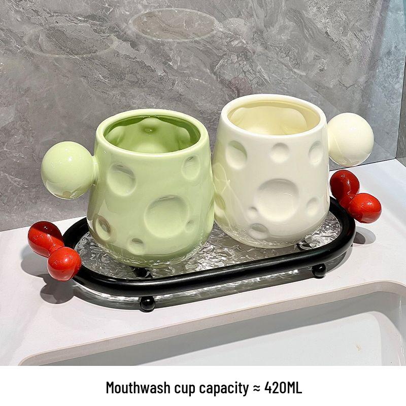 Luxury Ceramic Toothbrush Holder - Elegant High-End Design for Couples