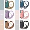 Crossbody Long Lanyard Strap Anti-Drop PU Leather Phone Case For Samsung S25 Ultra S24 Plus S23 A16 A06 A17 A07 Slim Fit Cover