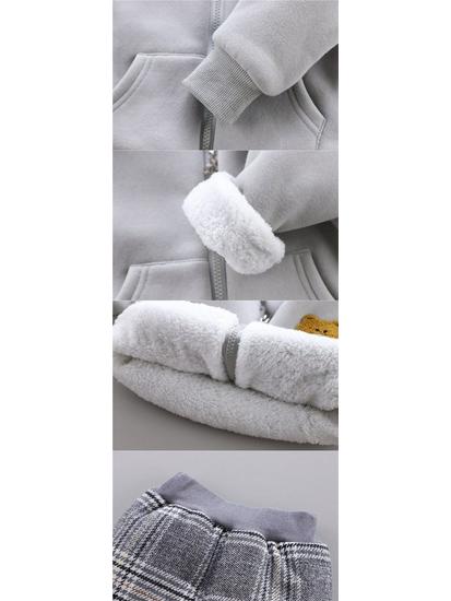 Boys' and Girls' Fleece-Lined Winter 3-Piece Set: Infant To Toddler Sweatshirt & Jacket (1-3 Years)