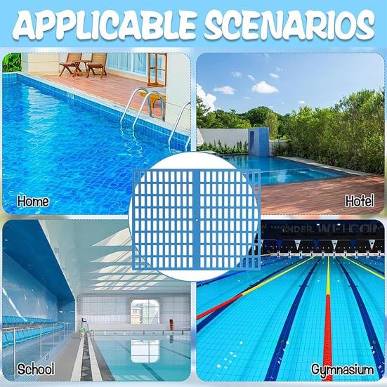 Pool Skimmer Net Kit 16.5"x13" Mesh Filter Screen with Telescopic Rods Elastic Ropes Leaf Catcher Skimmer Spring Action Net System Prevent Clogs for