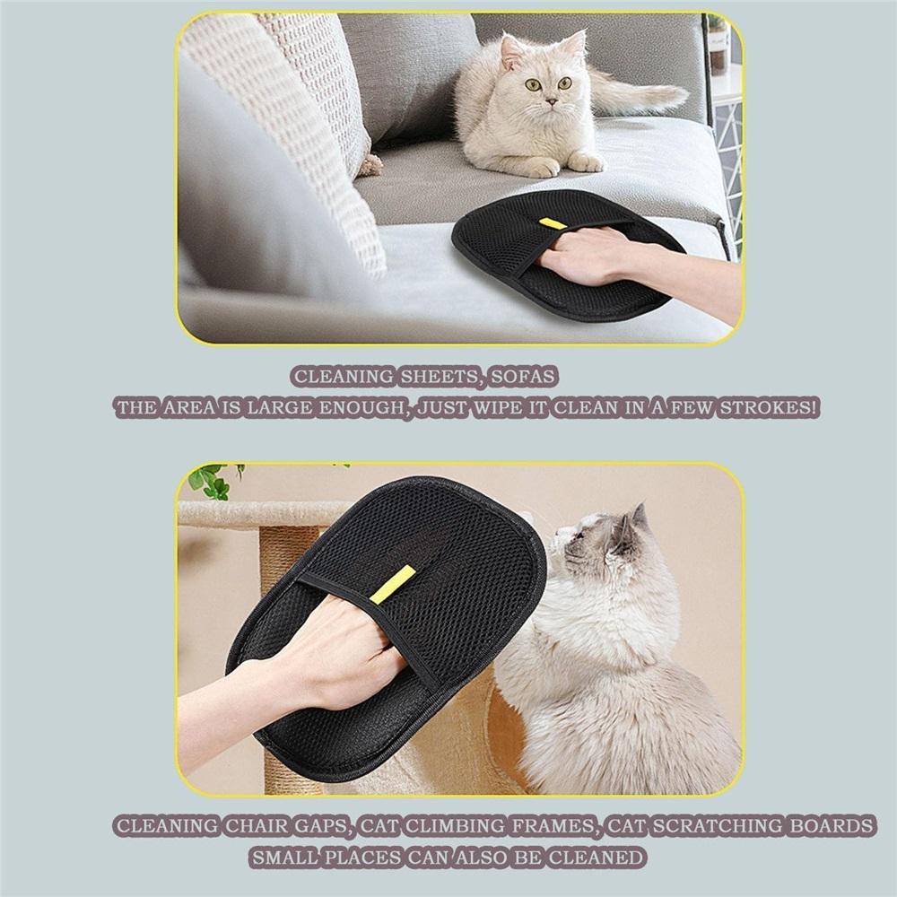 2-Pack Pet Hair Removal Gloves, Static-Cled Pet Hair Removal Gloves, Reusable Pet Grooming Tool, Ideal For Bathing, Hair Removal, And Grooming