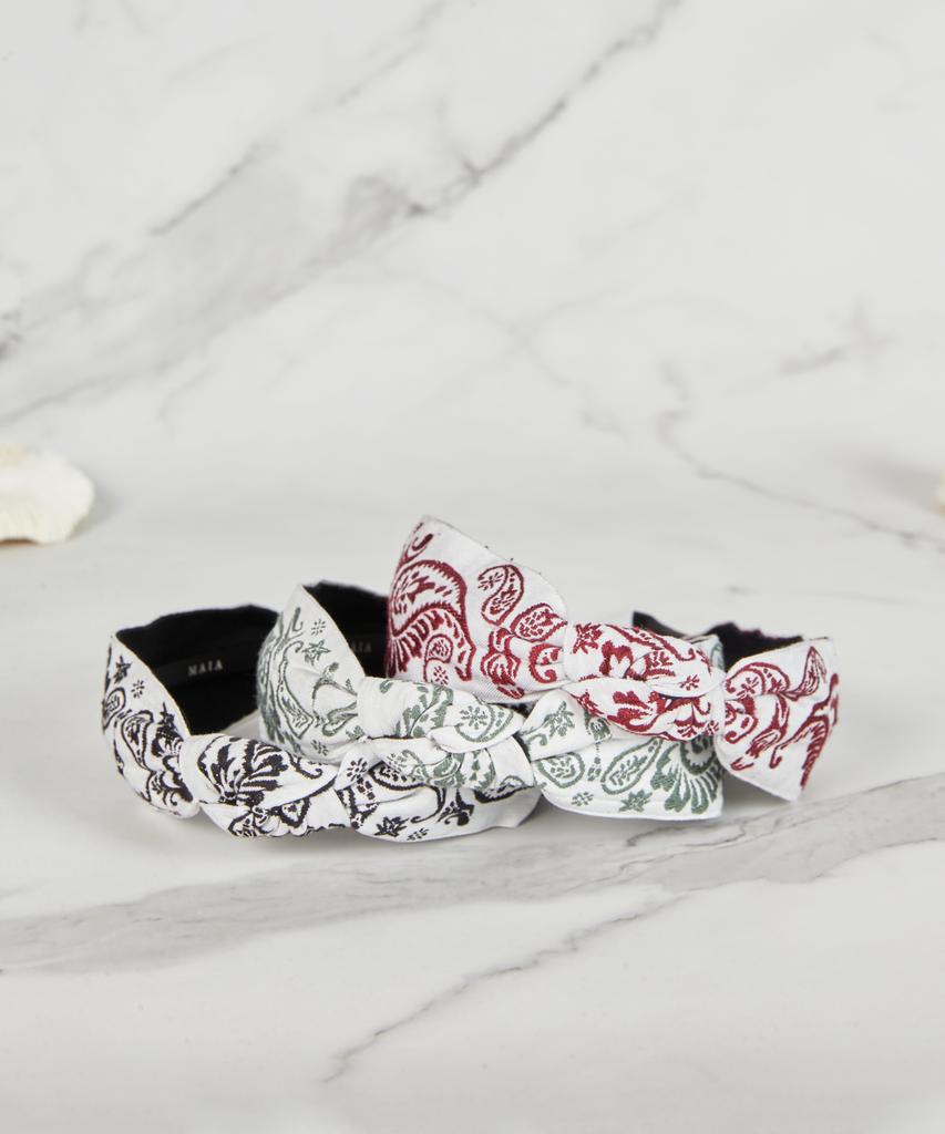 Maia Paisley Hairband - Plain Black