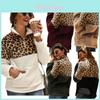 Stylish Leopard Print Coat For Women With Fluffy Hoodie And Warm Pullover Design