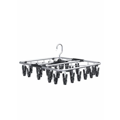 

CB Japan Laundry Drying Rack, Black, Aluminum Frame, 30 Pinch Clothes Hanger, Indoor Drying, Adjustable Hooks, Kogure