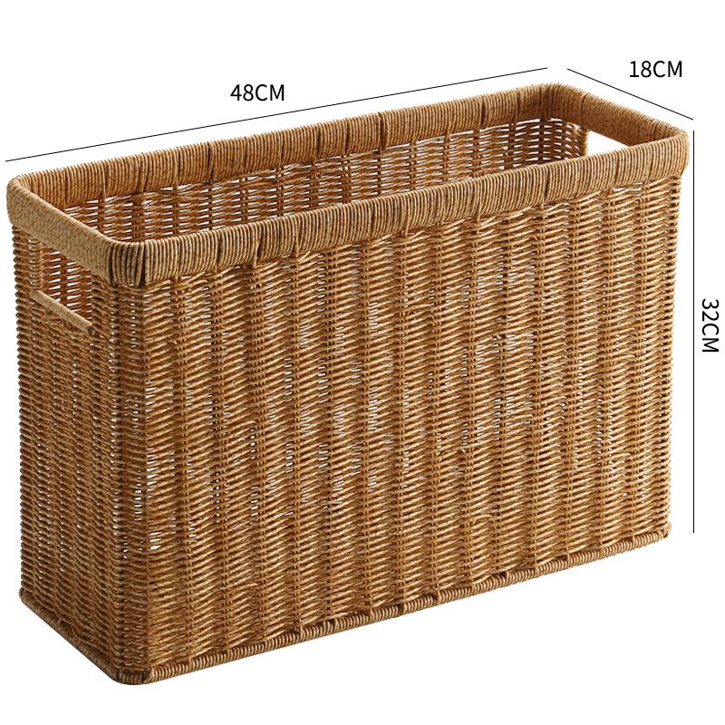 Imitation Rattan Narrow Storage Basket Organizer