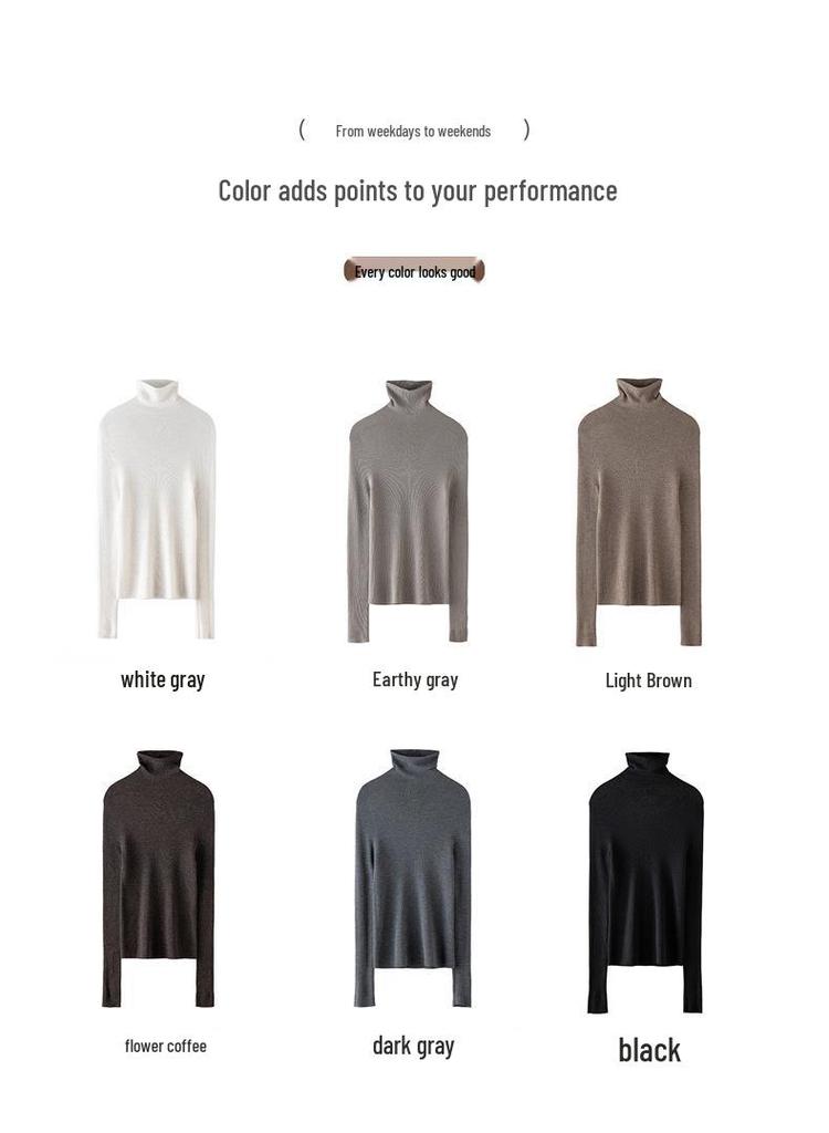 Spring 2026 Slim Fit Women's Elegant Layered Neck Wool Sweater