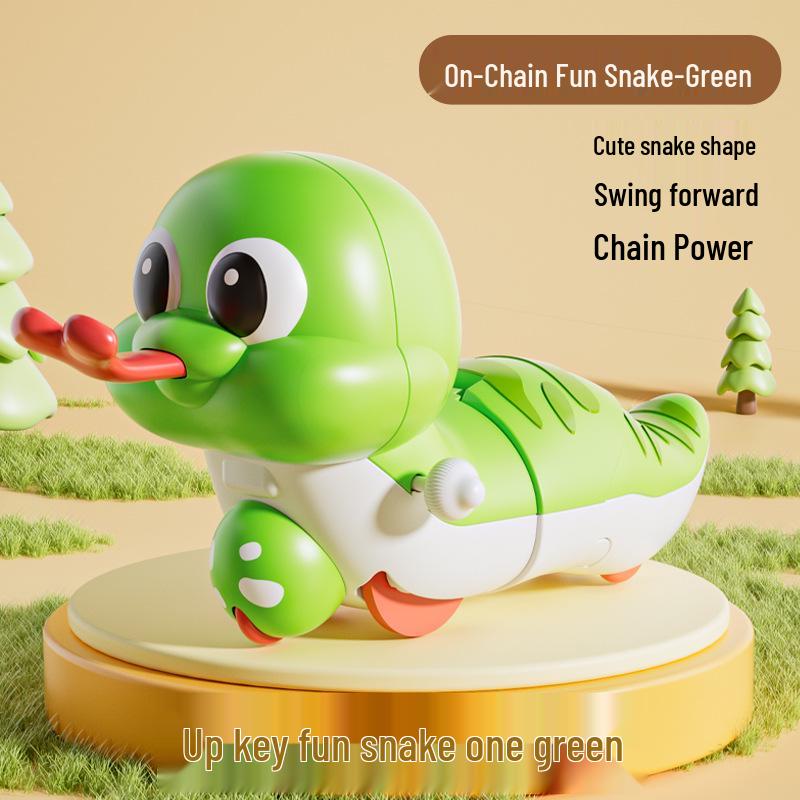 

Мультяшная животная змея заводная игрушка для малышей: Образовательный, Ползающий и Веселый зелёный