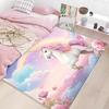 Cute Pink Fluffy Carpet Washable Non Slip Large Area Rug for Kids Bedroom Home Decor Flannel Mat