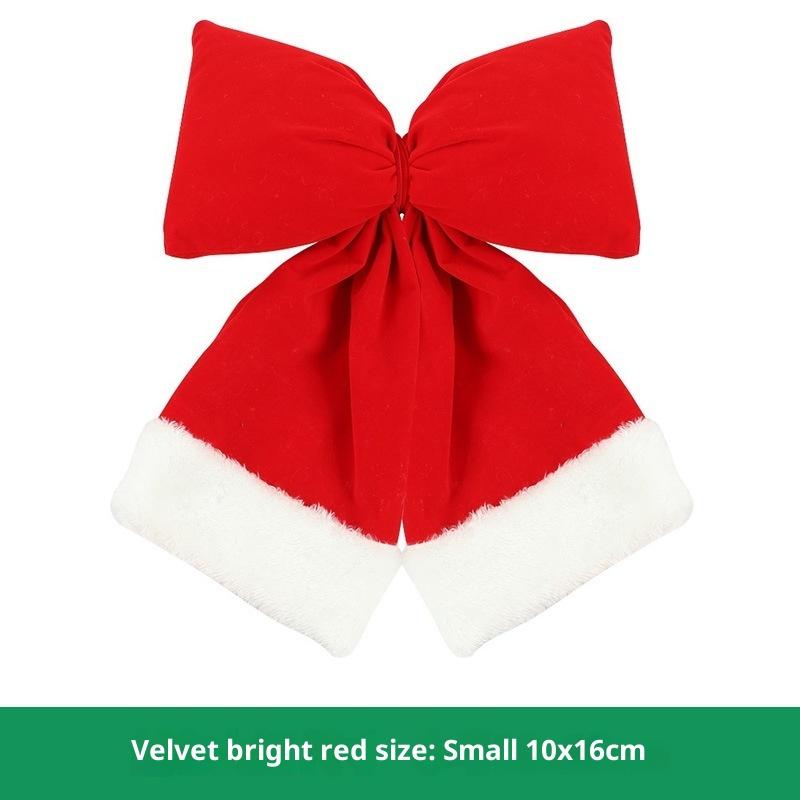 Christmas Solid Color Plush Bow Pendant Creative Festival Home Background Decoration Ornaments Party Atmosphere Supplies