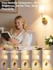 American-Style Wireless RGB Wall Lamp with Remote Control and Fabric Shade for Bedside, Living Room, or Stairwell