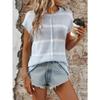 Sommer Rundhals Kurzarm Lässiger Gestreifter Strickpullover Damen Locker Einfach Büro Damen Oberteile Lässig Elegant Dünner Pullover Damenbekleidung