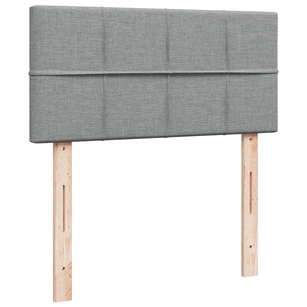 Vidaxl Letto Continentale Con Materasso, Grigio Chiaro, Tessuto, 90X190 Cm